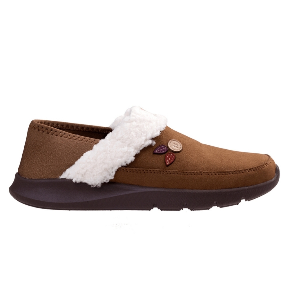 NIB Spenco Marley Waco Slippers 6.5D Bison Brown Genuine Leather Slip-On Comfort